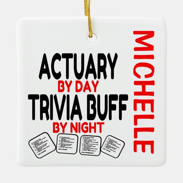 Ornement En Céramique Actuaire aime jouer Trivia PERSONNALISÉ (Devant)