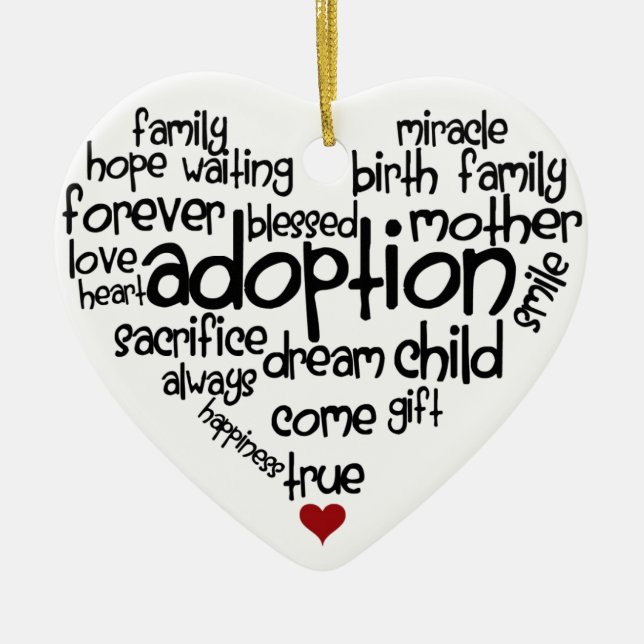 Ornement En Céramique Adoption-mots (Devant)