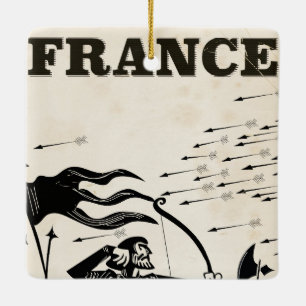Ornement En Céramique Affiche de voyage vintage France. voiture médiéval