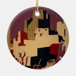 Ornement En Céramique Affiche vintage de voyage de parcs nationaux de