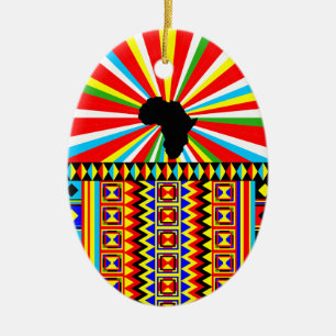 Ornement En Céramique Africain Print Kente Motif Tribal