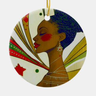 Ornement en céramique afrocentrique