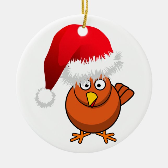 Ornement En Céramique Agriculture en ligne poulet de Noël (Devant)