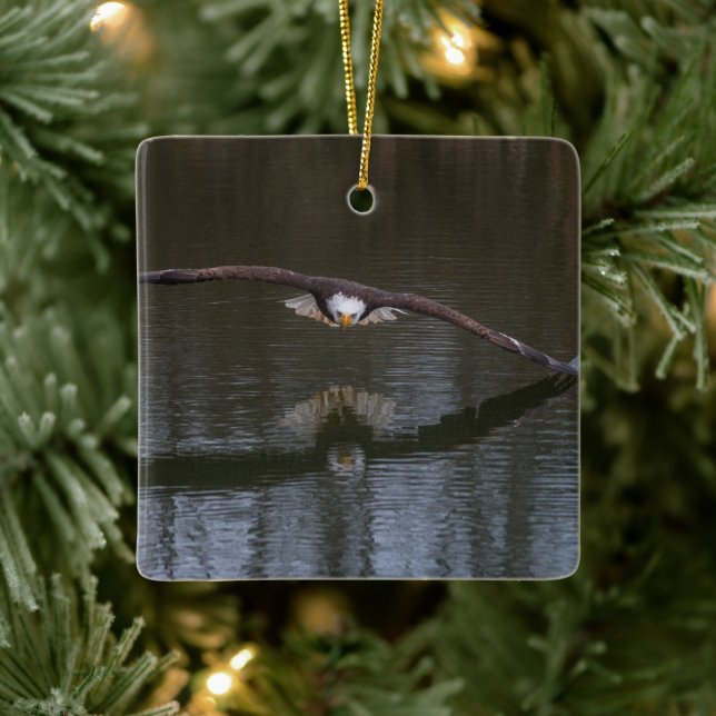 Ornement En Céramique Aigle de Bald en vol (Arbre)