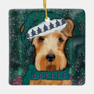 Ornement En Céramique Airedale Terrier