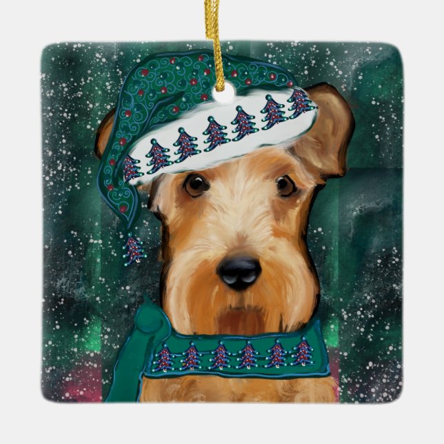 Ornement En Céramique Airedale Terrier (Devant)