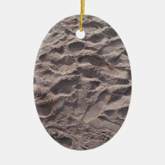 Ornement En Céramique Ajouter votre propre texte, écrire dans le sable,  (Devant)