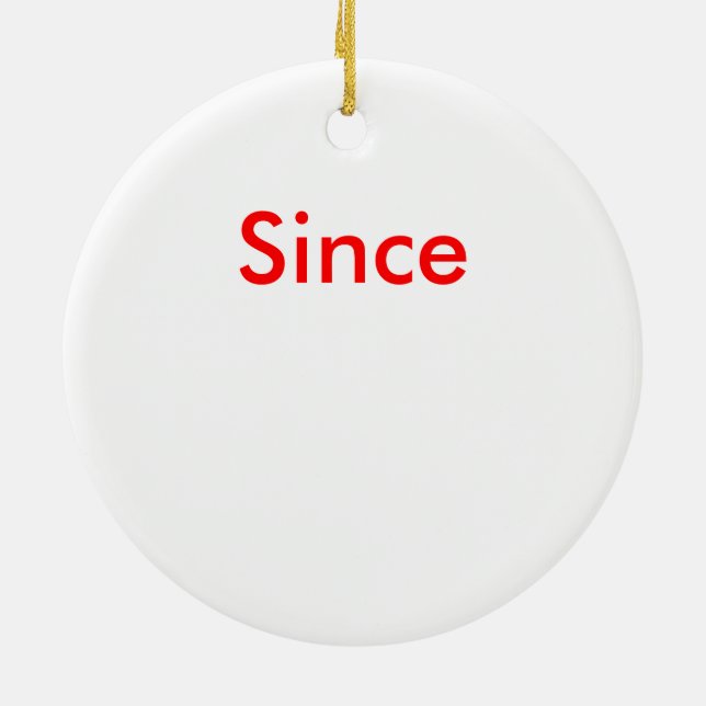 Ornement En Céramique Ajoutez une date sobre à ce Noël (Dos)