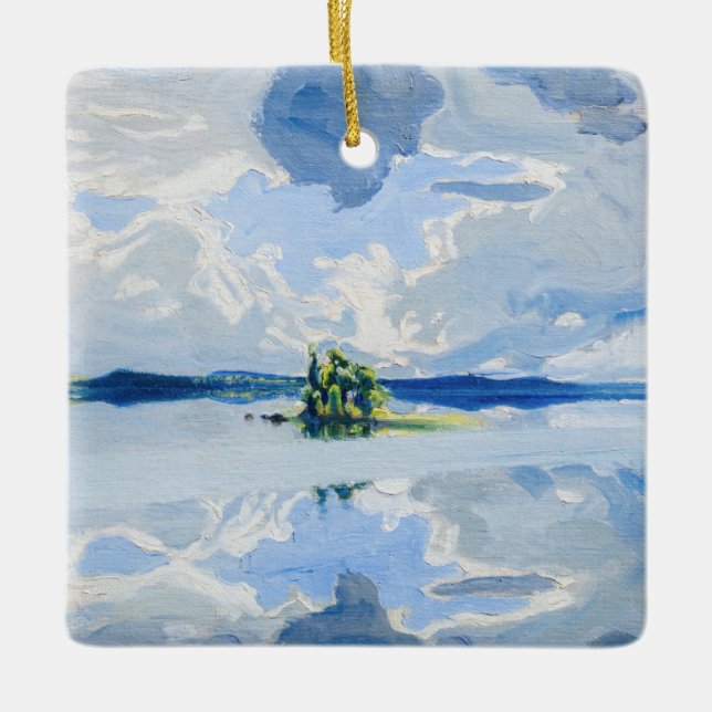 Ornement En Céramique Akseli Gallen-Kallela - Nuages au-dessus d'un lac (Devant)