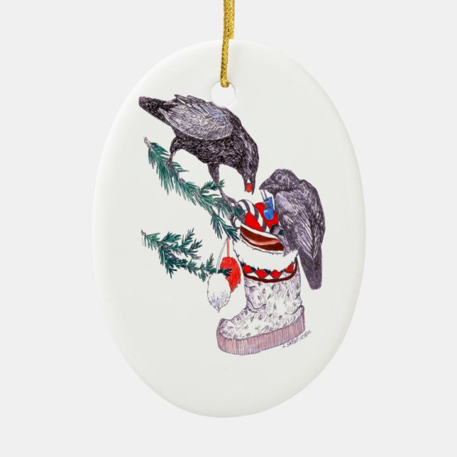 Ornement En Céramique Alaska Whimsical Wildlife Ornament de Noël (Devant)