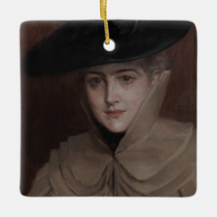 Ornement En Céramique Albert Edelfeel - Portrait d'une jeune femme