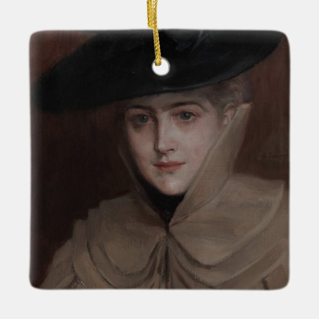 Ornement En Céramique Albert Edelfeel - Portrait d'une jeune femme (Devant)