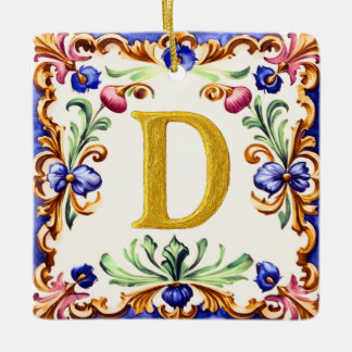 Ornement En Céramique Alphabet doré – Lettre D
