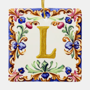 Ornement En Céramique Alphabet doré – Lettre L