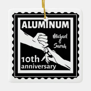 Ornement En Céramique ALUMINUM cadeau traditionnel 10e anniversaire mari