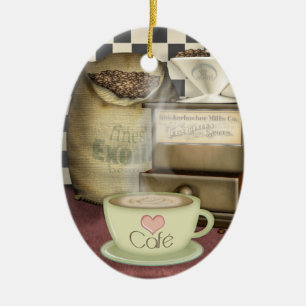 Ornement En Céramique Amant Café de café