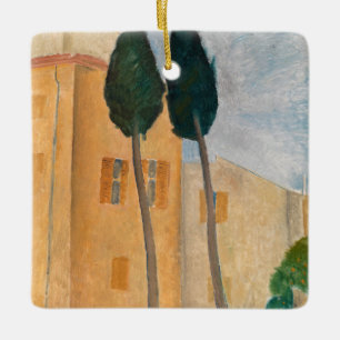 Ornement En Céramique Amedeo Modigliani - Cyprès et maisons à Cagnes