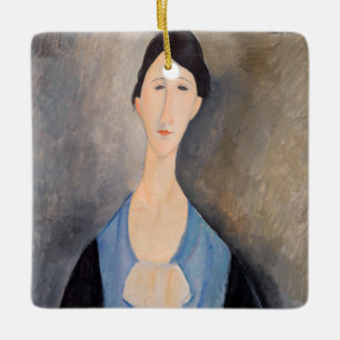 Ornement En Céramique Amedeo Modigliani - Jeune femme en bleu