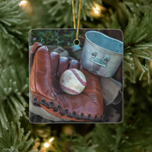 Ornement En Céramique Amer de baseball vintage Mit et de baseball Ball