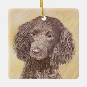 Ornement En Céramique American Water Spaniel Peinture - Original Dog Art