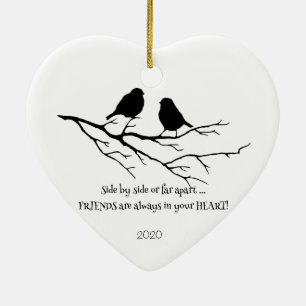 Ornement En Céramique Amis toujours dans votre coeur Citation avec les o