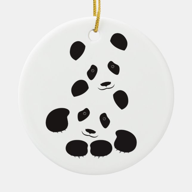 Ornement En Céramique Amitié de panda (Devant)