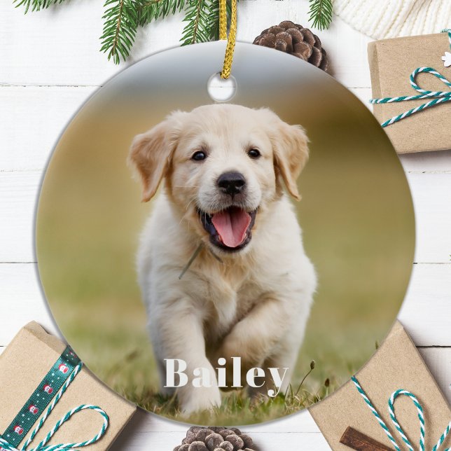 Ornement En Céramique Amoureux des chiens Personnalisé Moderne Simple An (Créateur téléchargé)
