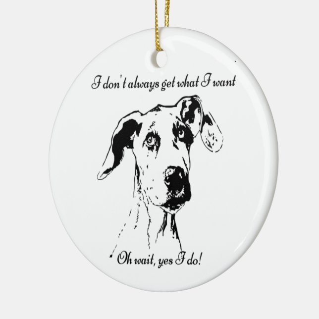 Ornement En Céramique Amusant grand Danse Spoted Chien Humour (Gauche)