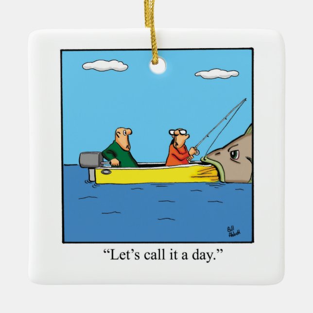 Ornement En Céramique Amusant Humour de pêcheurs (Devant)