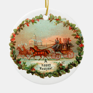 Ornement En Céramique Ancien Noël, Nouvel An, Entraînement