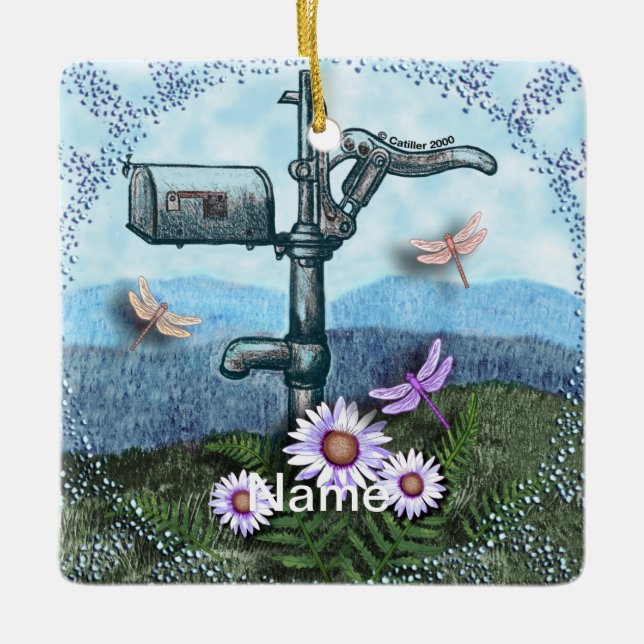 Ornement En Céramique Ancienne messagerie (Devant)