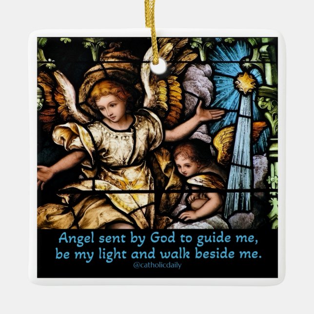 Ornement En Céramique Ange Catholique Noël (Devant)