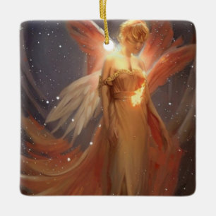 Ornement En Céramique Ange de feu de Noël