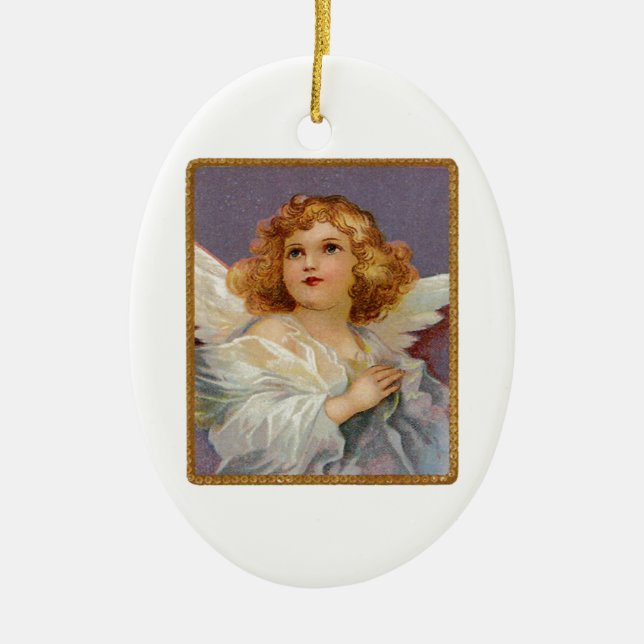Ornement En Céramique Ange de Noël (Devant)