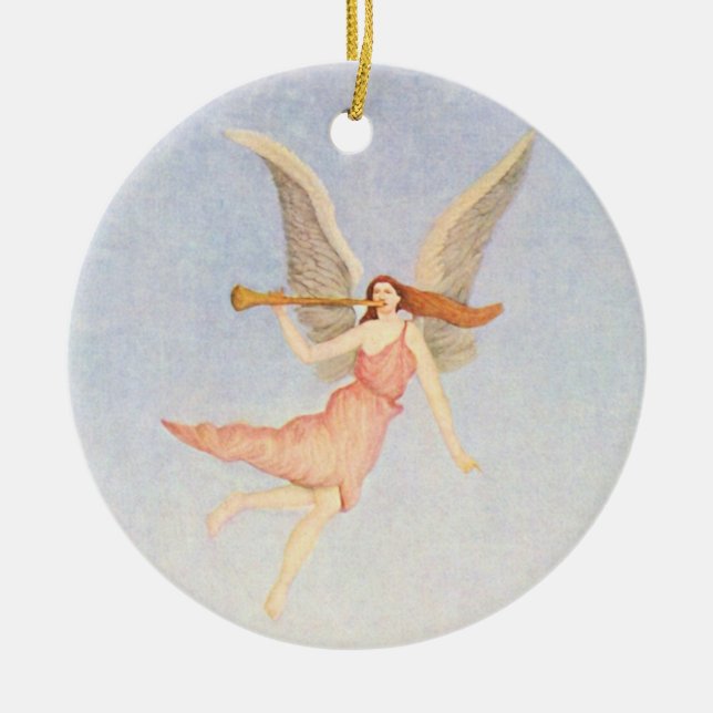 Ornement En Céramique Ange de Noël (Devant)