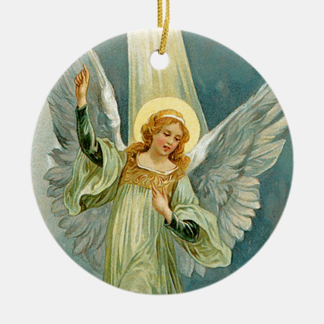 Ornement En Céramique Ange de Noël (Devant)