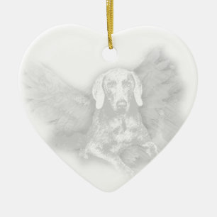 ORNEMENT EN CÉRAMIQUE ANGE DE NOËL WEIMARANER