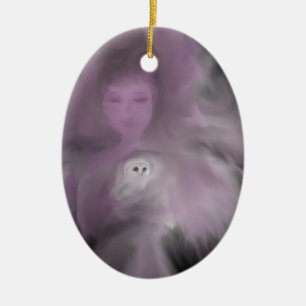 Ornement En Céramique Ange précieux de hibou