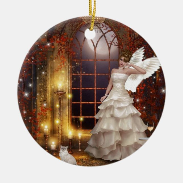 Ornement En Céramique Ange triste (Devant)