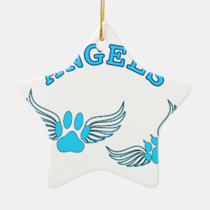 Ornement En Céramique Angel Pis Animaux En Bleu