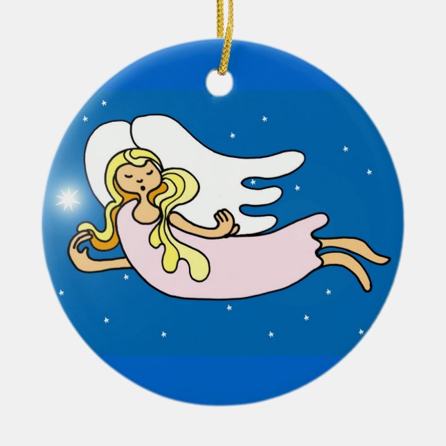 Ornement En Céramique Anges de Noël (Devant)