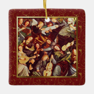 Ornement En Céramique Anges musiciens. Art de Noël Cadeau Cadeau en méta