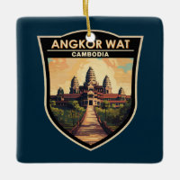 Angkor Vat Cambodge Travel Art Vintage