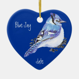 Ornement En Céramique Animal d'oiseau de Jay Bleu Personnalisé