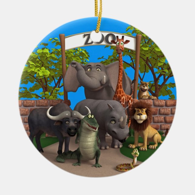 Ornement En Céramique Animaux au zoo (Devant)