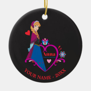Ornement En Céramique  Anna  Coeur rose Ajouter votre nom