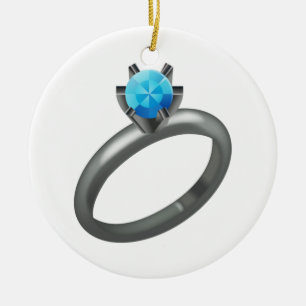 Ornement En Céramique Anneau de diamant - Emoji