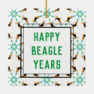 Ornement En Céramique Année de style Beagle