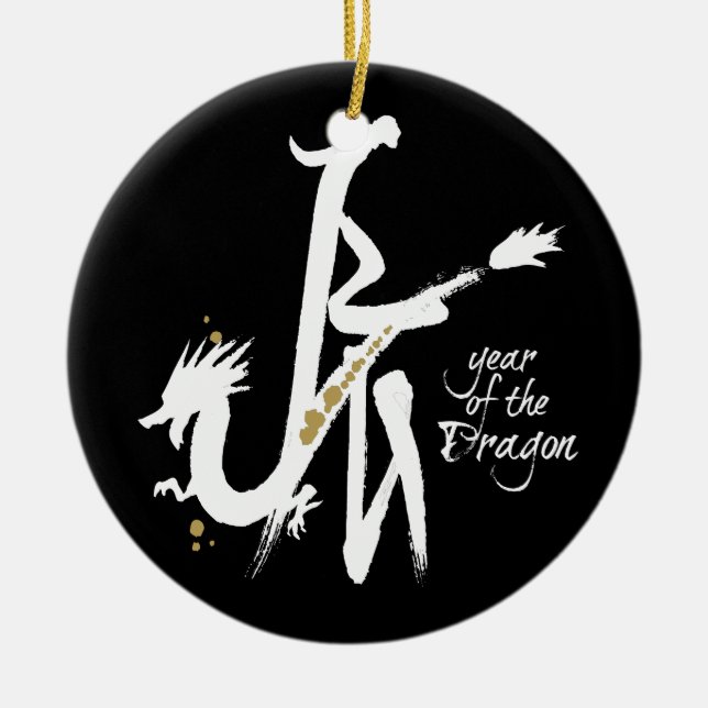 Ornement En Céramique Année du dragon (Devant)