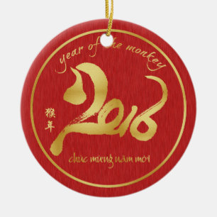 Ornement En Céramique Année du singe 2016 - nouvelle année Tet de